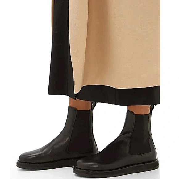 The Row Gaia Black Leather Ankle Boots - Picture 2 of 11